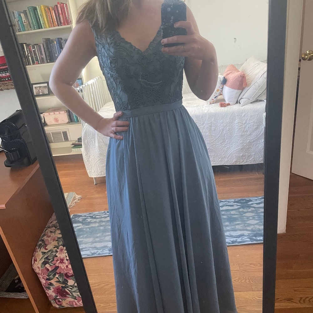 Kennedy Blue Morgan - Slate Blue Bridesmaid Dress Size 4